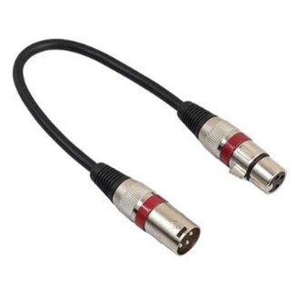 Coretek XLR (m) - XLR (w) Audiokabel Schwarz/Rot - 0,30 m