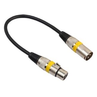 Coretek XLR (m) - XLR (w) Audiokabel Schwarz/Gelb - 0,30 m