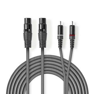Nedis Nedis 2x XLR (w) - 2x RCA (m) Stereo Audiokabel 1,5 m