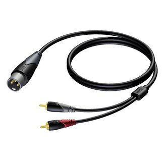 Procab Procab CLA703 1x XLR (m) - 2x RCA (m) Stereo Audiokabel 1,5 m
