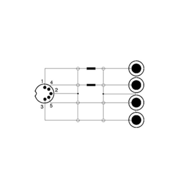 DIN 5-polig auf 2x Cinch Stereo Audiokabel (Recorder - Recorder) Schwarz 1,5 m