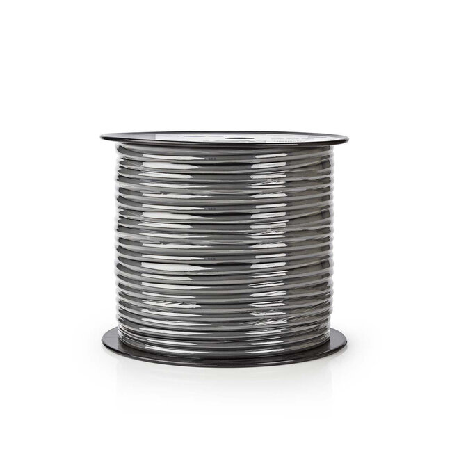 Nedis flexible Lautsprecherkabel (CU Kupfer) mit Mantel - 2x 2,50mm² / Grau - 100 Meter
