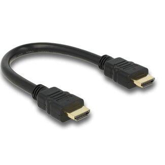 DeLOCK HDMI-Kabel extra kurz - Version 1.4 (4K 30Hz) / Schwarz - 0,25 m