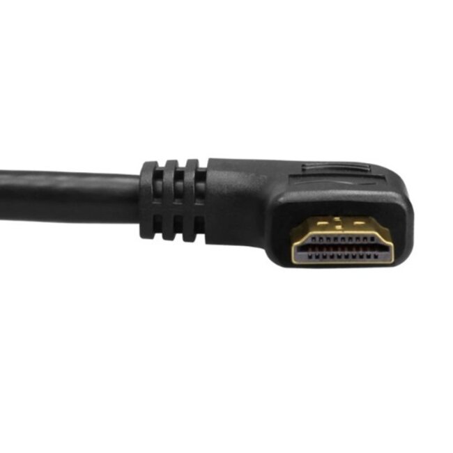 HDMI Spiralkabel 90° links abgewinkelt Version 1.4 (4K 30Hz) 2 Meter