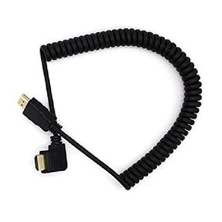 Coretek HDMI Spiralkabel 90° Rechts 1.4 (4K 30Hz) 2 Meter