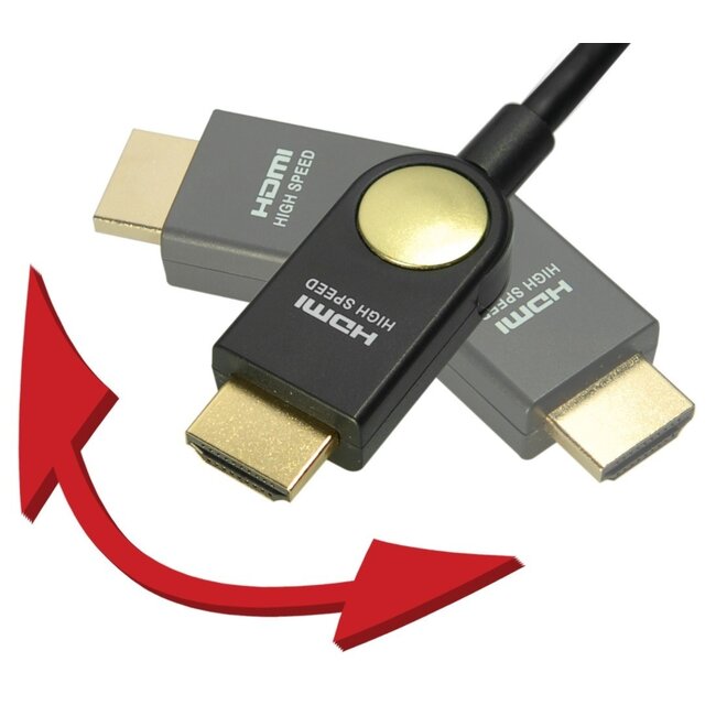 HDMI-Kabel 1m mit 180° drehbaren Steckern (links/rechts) Version 1.4 (4K 30Hz)