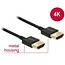 Dünnes Premium HDMI-Kabel Version 2.0 (4K 60Hz) Schwarz - 0,5 m