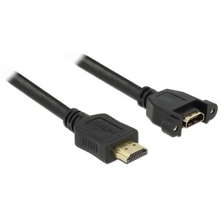 DeLOCK HDMI (m) auf HDMI (w) Einbauadapter - Version 1.4 (4K 30Hz) - 1 Meter