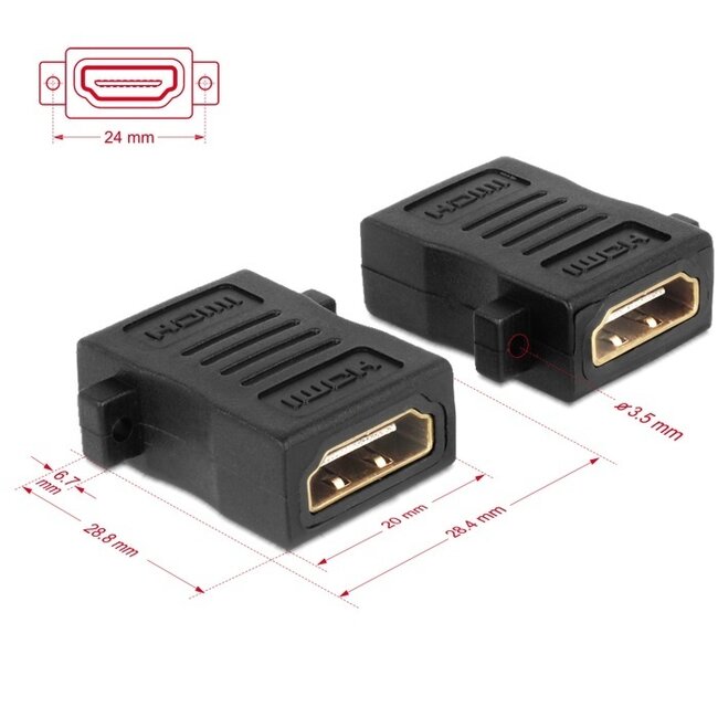 HDMI (m) - HDMI (m) Kupplung Einbau Version 1.4 (4K 30Hz)