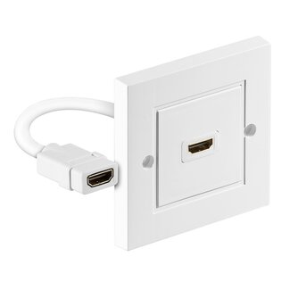 Goobay HDMI Einbaudose mit 1 Anschluss - Version 2.0 (4K 60Hz + HDR) - 0,10 m