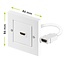 HDMI Einbaudose mit 1 Anschluss - Version 2.0 (4K 60Hz + HDR) - 0,10 m