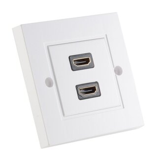S-Impuls HDMI Einbaudose mit 2 Anschlüssen - Version 1.3 (Full HD 1080p)