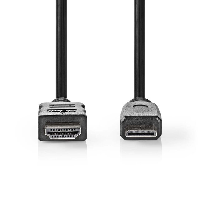 Mini HDMI-auf-HDMI Kabel Version 1.4 (4K 30Hz) vergoldet/schwarz 2m