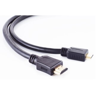 Goobay Mini HDMI auf HDMI Kabel Version 1.4 (4K 30Hz) vergoldet schwarz 3m