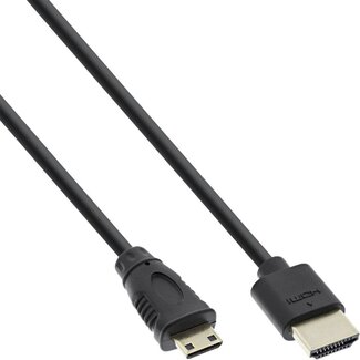 InLine Dünnes Mini HDMI-zu-HDMI Kabel 2.0 (4K 60Hz) - 1 Meter