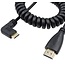 Mini HDMI zu HDMI Spiralkabel 90° rechts abgewinkelt Version 1.4 (4K 30Hz) 2m