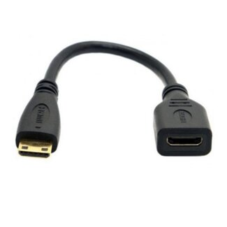 Coretek Mini HDMI Verlängerungskabel Version 1.4 (4K 30Hz) Schwarz - 0,15 m