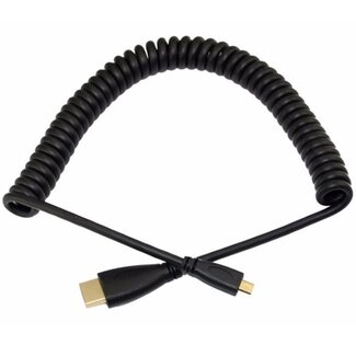 Coretek Micro HDMI zu HDMI Spiralkabel Version 1.4 (4K 30Hz) 2 Meter