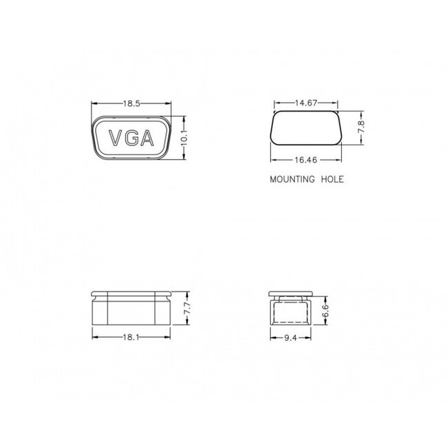 VGA-Portschutz transparent