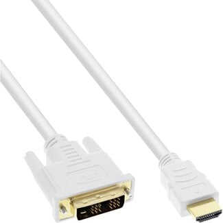 InLine Premium DVI-D Single Link zu HDMI Kabel Weiß 3 Meter
