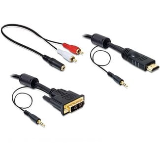 DeLOCK Premium DVI-D Single Link zu HDMI Kabel mit Audio - 5 Meter