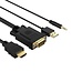 Orico VGA (m) + 3,5mm Klinke (m) zu HDMI (m) Kabel - USB-A Stromversorgung / Schwarz - 3 Meter