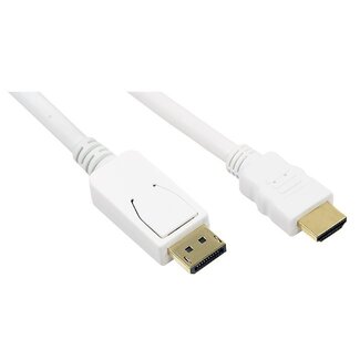 LogiLink DisplayPort-auf-HDMI Kabel - DP 1.1 / HDMI 1.3 (Full HD 1080p) - Weiß - 2 Meter