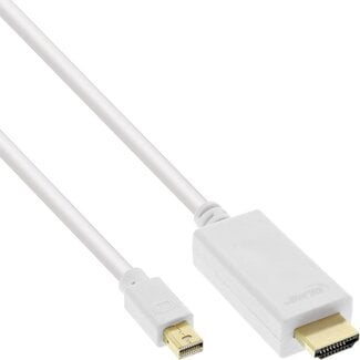 InLine Premium Mini DisplayPort 1.2a auf HDMI 2.0 Kabel (4K 60 Hz) / Weiß - 0,50 m