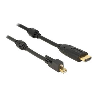 DeLOCK Premium Mini DisplayPort 1.2 zu HDMI 1.4 Aktives Kabel (4K 30 Hz) Schwarz - 2 Meter