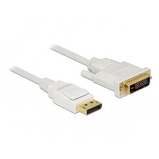 DeLOCK Premium DisplayPort-zu-DVI-Kabel - DP 1.2a (4K 30Hz) / Weiß - 2 Meter