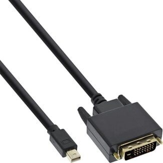 InLine Premium Mini DisplayPort 1.1a auf DVI Kabel (1920 x 1200) / Schwarz - 3 Meter