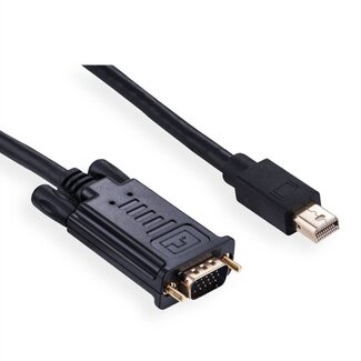 Value Mini DisplayPort 1.1 auf VGA Kabel Schwarz - 2 Meter