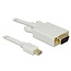 Premium Mini DisplayPort 1.1a auf VGA Kabel Weiß - 3 Meter