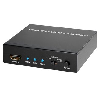 Roline HDMI 1.4 Audio Extractor 5.1/7.1 Stereo 4K 30Hz Schwarz