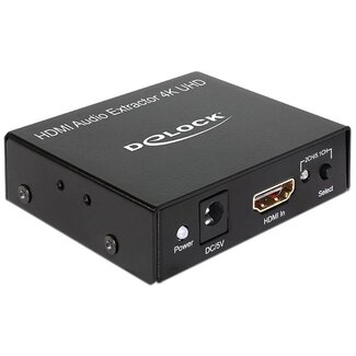 DeLOCK Premium HDMI zu Stereo & 5.1 Audio Extractor - HDMI 1.4 (4K 30Hz) / Schwarz