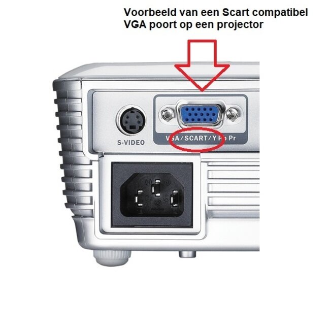 Scart (m) zu VGA (m) Kabel / Schwarz - 2 Meter