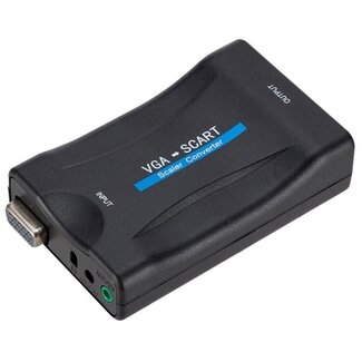 Universal VGA + 3,5mm Klinke zu Scart Audio Video Konverter / Schwarz