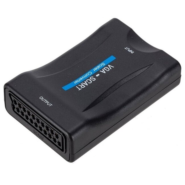 VGA + 3,5mm Klinke zu Scart Audio Video Konverter / Schwarz