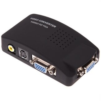 Coretek Composite RCA und S-VHS zu VGA Video Konverter / Schwarz