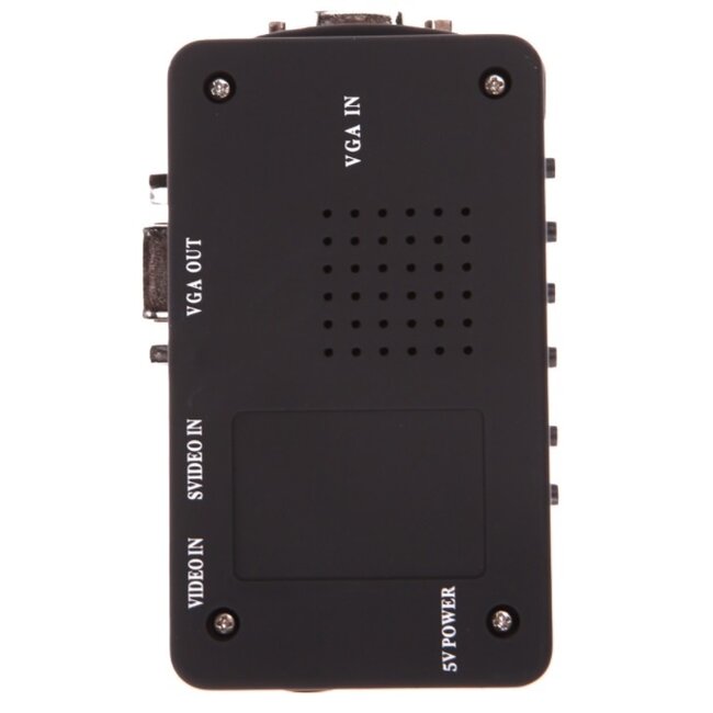 Composite RCA und S-VHS zu VGA Video Konverter / Schwarz