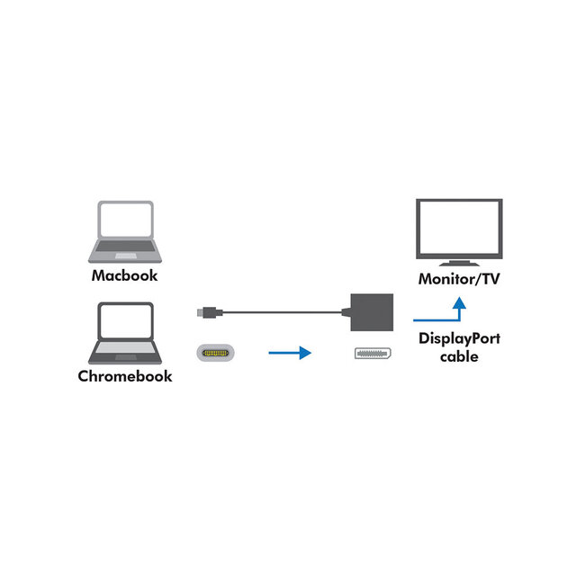 USB-C auf DisplayPort Adapter mit DP Alt Mode (4K 60 Hz) / Weiß - 0,15 m