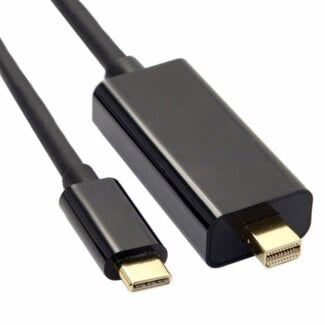 Universal USB-C auf Mini DisplayPort Kabel (4K 60 Hz) / Schwarz - 1,8 Meter