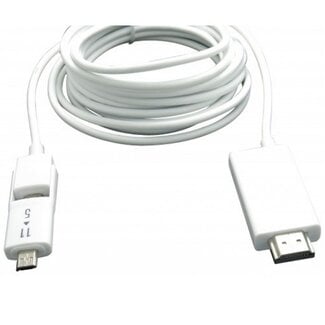 Dolphix USB Micro zu HDMI MHL Kabel - 5- und 11-polig (Samsung) / Weiß - 2,5 m
