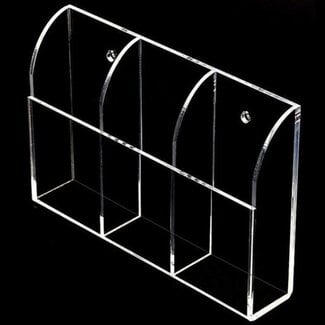 Dolphix Fernbedienungshalter mit 3 Fächern, transparent