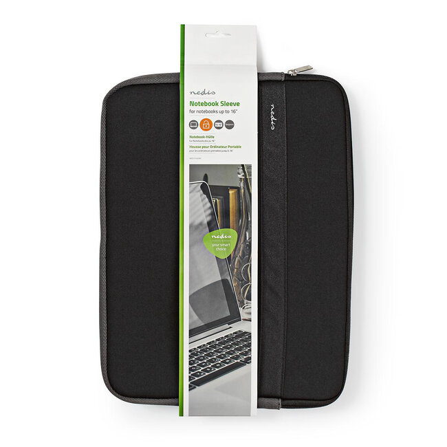 Nedis Neoprenhülle für 15-16 Zoll Notebooks / Schwarz