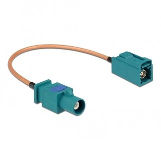 DeLOCK Fakra Z (m) - Fakra Z (w) Antennenverlängerungskabel - RG316 - 50 Ohm / transparent - 0,20 m