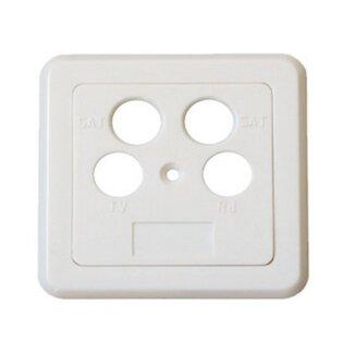 S-Impuls Abdeckplatte für 4-Loch Steckdose / Elfenbein