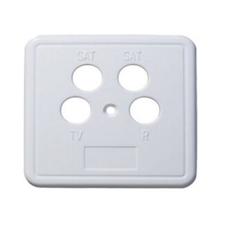 S-Impuls Abdeckplatte für 4-Loch Steckdose / Weiß