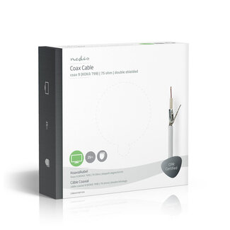 Nedis Nedis Coax 9 (KOKA 799) Innen-Koaxialkabel Weiß - 25 Meter