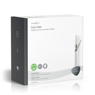 Nedis Nedis RG58C/U 50 Ohm Koaxialkabel Weiß 50m Innenbereich